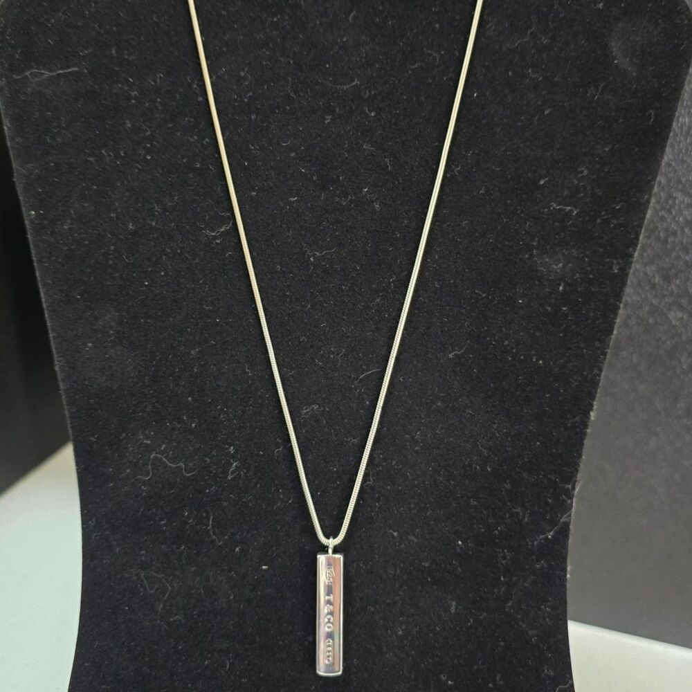 Tiffany & Co. Sterling Silver bar pendant Necklace, 18"